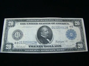 1914 $20 Federal Reserve Note Fr. 994 D132589912A Very Fine 10702 - Imagen 1 de 2