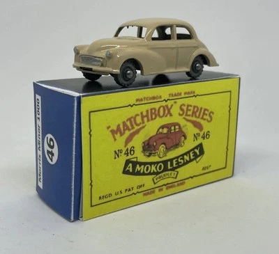 Matchbox Lesney Phantom 46 Custom Morris Minor In Rare Tan Nice Repro Box. - Image 1 of 4