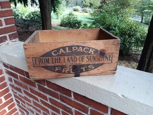 VINTAGE WOODEN CRATE WOOD BOX DEL MONTE RAISINS ADVERTISING PRIMITIVE FOLK ART - Picture 1 of 6