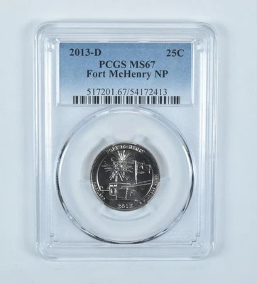 2013-D Washington Quarter ATB Fort McHenry MS67 PCGS *3836 - Image 1 of 4