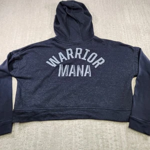 Under Armour Project Rock Hoodie Women Small Black Cropped Boxy French Terry - Picture 1 of 10