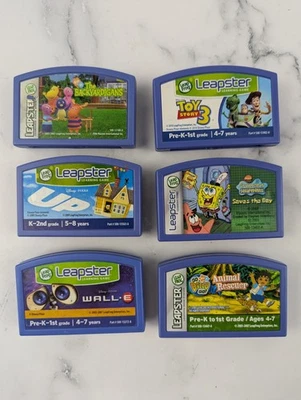 Lot of 6 Leapster Games Disney, UP, Backyardigans, spongebob, Wall E, Diego - Image 1 of 4