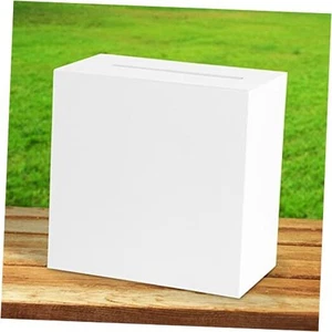 White Wooden Wedding Card Box, Large DIY Card Gift Box for Wedding Reception, - Picture 1 of 8
