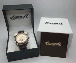 INGERSOLL IN4505RCR AUTOMATIC WATCH CHRONOGRAPH LEATHER STRAP - Picture 1 of 15