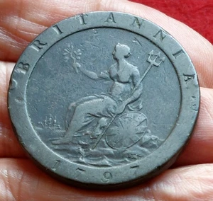 1797 GEORGE III CARTWHEEL PFENNIG KLARE DETAILS SOGAR GEBRAUCHSSPUREN P37 - Bild 1 von 5
