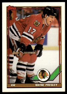1991-92 Topps #385 Wayne Presley Chicago Blackhawks - Image 1 of 2