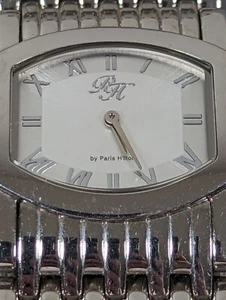 Womans Paris Hilton PH Silver Tone Dial Stainless Steel Bracelet Band Watch - Picture 1 of 11