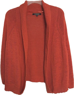 Кардиган Chaus с открытой передней частью размер L жженый оранжевый свитер с длинным рукавом смесь хлопка - Изображение 1 из 4