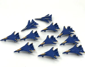 Vintage Tootsie Toy Die Cast F-14 Navy Jet Airplanes Plane Blue Small 2" Long - Picture 1 of 7