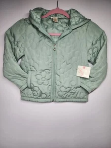 Sweet Stories Girls Green Quilted Hooded Pockets Jacket Sizes 6 - Picture 1 of 19