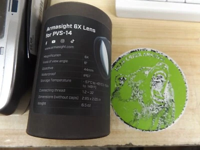 Armasight 6X Lens for PVS-14 Black Brand New (Sealed) - Image 1 of 2
