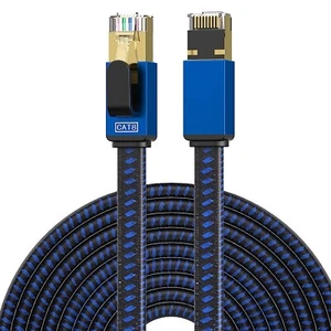 CAT8 Ethernet cable 1M LEKVKM High-speed nylon braided Lan patch cable RJ45 - Picture 1 of 7