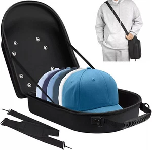 Hard Hat Travel Case for Baseball Caps Hat Storage with Handle & Shoulder Strap - Picture 1 of 9