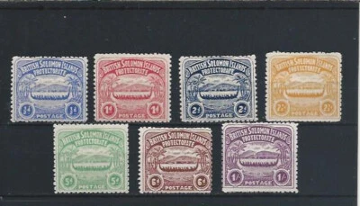 BRITISH SOLOMON ISLANDS 1907 SET OF SEVEN MINT SG 1/7 CAT £300 - Image 1 of 2