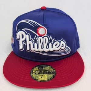 NEW ERA 5950 FITTED HAT PHILADELPHIA PHILLIES FULL SATIN SIDE PATCH 7-1/2 - Picture 1 of 5