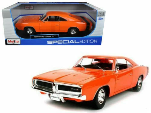 Dodge Charger R-T Arancione 1969 Maisto 31387 1/18 IN Metallo USA R/T Cast Car - Immagine 1 di 1