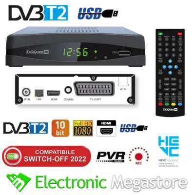 Decoder Digitale Terrestre DVB T2 HD HDMI Ricevitore TV USB H.265 HEVC DVB-T2 - Immagine 1 di 4