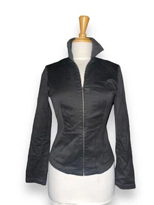 PHILIPPE ADEC Paris Full-Zip Lightweight Fitted Jacket size 2, Black - Picture 1 of 11