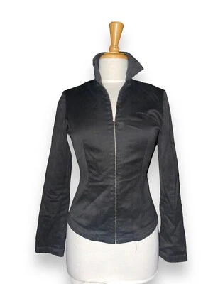 PHILIPPE ADEC Paris Full-Zip Lightweight Fitted Jacket size 2, Black - Image 1 of 4
