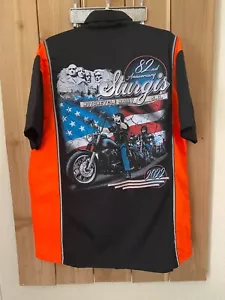 Biker Apparel Sturgis Rally 2022 orange & schwarz Shirt L neu ohne Etikett - Bild 1 von 2