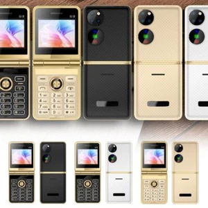 NEW Foldable Flip Unlocked Mobile Phone 4 SIM Card 2G GSM Camera Magic Voice D6 - Picture 1 of 16