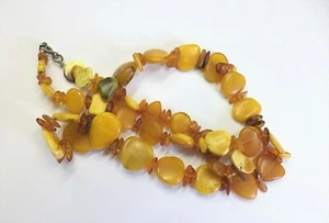 NATURAL OLD ANTIQUE BUTTERSCOTCH EGG YOLK BALTIC AMBER NECKLACE 14.26 grams. - Picture 1 of 4