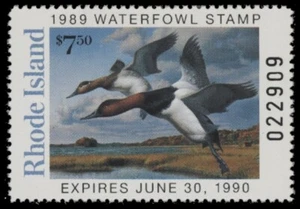1989 Rhode Island State Duck Stamp. Mint Never Hinged. Original Gum - Picture 1 of 1
