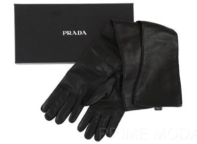 NEW PRADA MILANO LADIES BLACK LAMBSKIN LEATHER EXTRA OPERA LONG ELBOW GLOVES 7 - Image 1 of 4