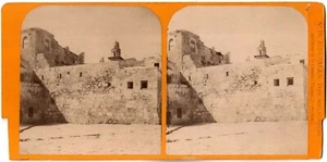 Palästina.Jerusalem.Interessiert.Türkische Kaserne.Stereo Foto Abbé Fernique 1878 gewidmet - Bild 1 von 2