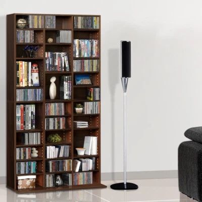 Artiss Bookshelf Display Shelf CD Storage Media Rack Stand Cupboard Book Brown - image 1 of 4