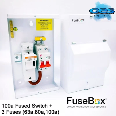 CP FUSEBOX FUSEBOX SF0100 METAL CLAD FUSED SWITCH ISOLATOR 100AMP 1P+N 63A 80A 100A FUSES