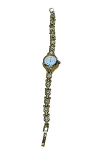 Vintage Gold Tone Dainty W Lind Quartz Flower Womens Watch - Picture 1 of 4