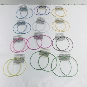 "Nuevo paquete de 12 pares de aros hipoalergénicos para mujer hechos en EE. UU. 3,5""" - Imagen 1 de 13