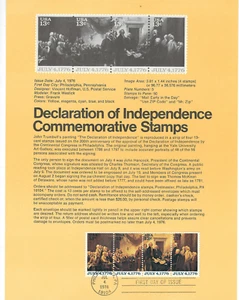 Scott #1691/4...13 Cent...Declaration Of Indep. (4)...First Day Of Issue (1976) - Picture 1 of 1