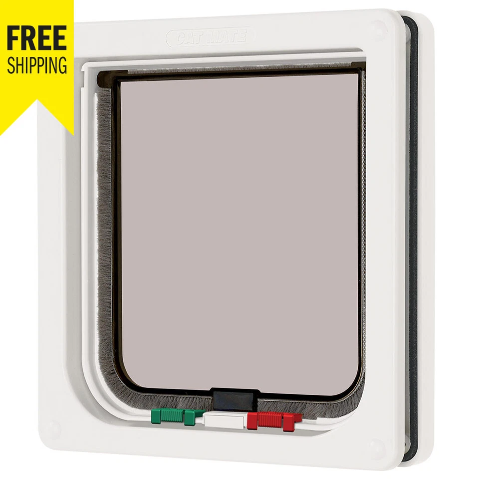 PET MATE Cat & Dog Flaps For All Size Cat's & Dog's White or Brown