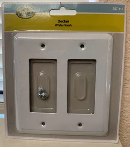 Hampton Bay Declan 2 Gang Rocker Steel Wall Plate - White - Picture 1 of 1