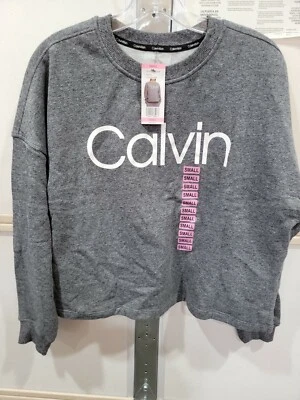 Moletom Calvin Klein Feminino Semi Cropped Tamanho Pequeno Novo Com Etiquetas Novo Com Etiqueta Cinza - Imagem 1 de 4