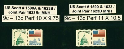 US Scott # 1623Be Joint Pair 1590A & 1623B & 1590 & 1623 / 1623D Joint Pair MNH  - Image 1 of 2