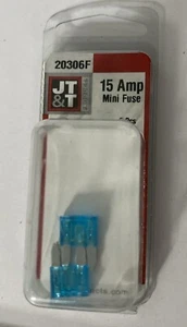 JT&T Mini Fuse 15 Amp 2pcs Blue - Picture 1 of 2