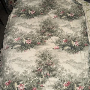 Vintage tropical bark cloth tablecloth 42x52 - Picture 1 of 3