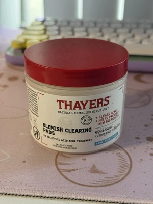 Thayers Blemish Clearing Acne Pads,2% Salicylic Acid Acne Treatment for Face NEW - Image 1 of 4