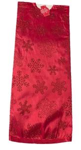 Holiday Time Weihnachtsbaum Rock rot Satin Glitzer Schneeflocken leicht 48" - Bild 1 von 3