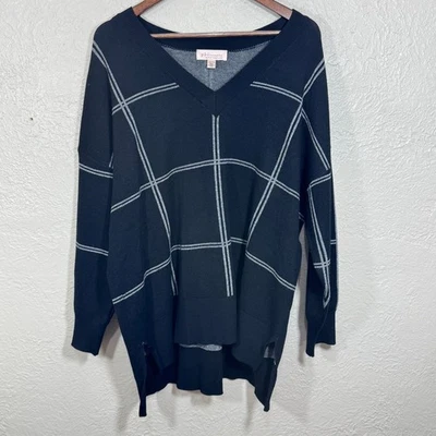 Philosophy Tunic Sweater 2X Windowpane Stretch Neutral Office Normcore Minimal - Image 1 of 4