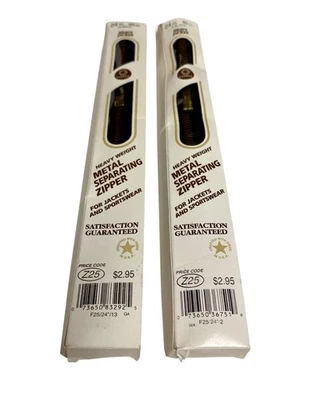 Vintage TALON Heavy Duty Zippers Lot of 2 Metal Separating Black and Navy Z25 - Image 1 of 3