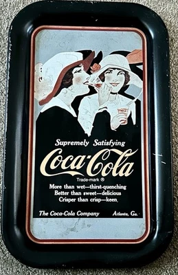 Vintage Coca Cola Tray 1992 Women Supremely Satisfying Black White 1914 Magazine - Image 1 of 4