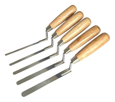 TRADE 4 YOU LTD 5 x Stainless Finger Pointing Trowel Set - 6, 8, 10, 12, 14 mm Flat Stiff Tuck