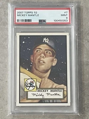 Topps 1952 Retro Mickey Mantle 2007 novato radiocontrol New York Yankees #7 PSA 9 como nuevo Foto 1 de 2
