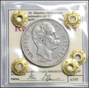Regno d'italia Umberto I 2 Lire 1881 SPL monete italiane Argento periziata - Foto 1 di 5