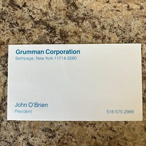 Visitenkarte - Grumman Corporation, John O'Brien, Präsident - Bild 1 von 1