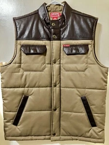 NWOT Ralph Lauren Chaps Denim Vest M Medium Polo Leather Vintage Cowboy Western - Picture 1 of 8